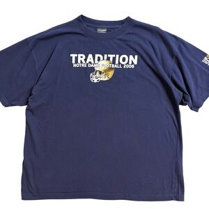 VTG ProEdge Notre Dame Football 2006 Shirt Tradition Navy Blue Graphic Tee XL
